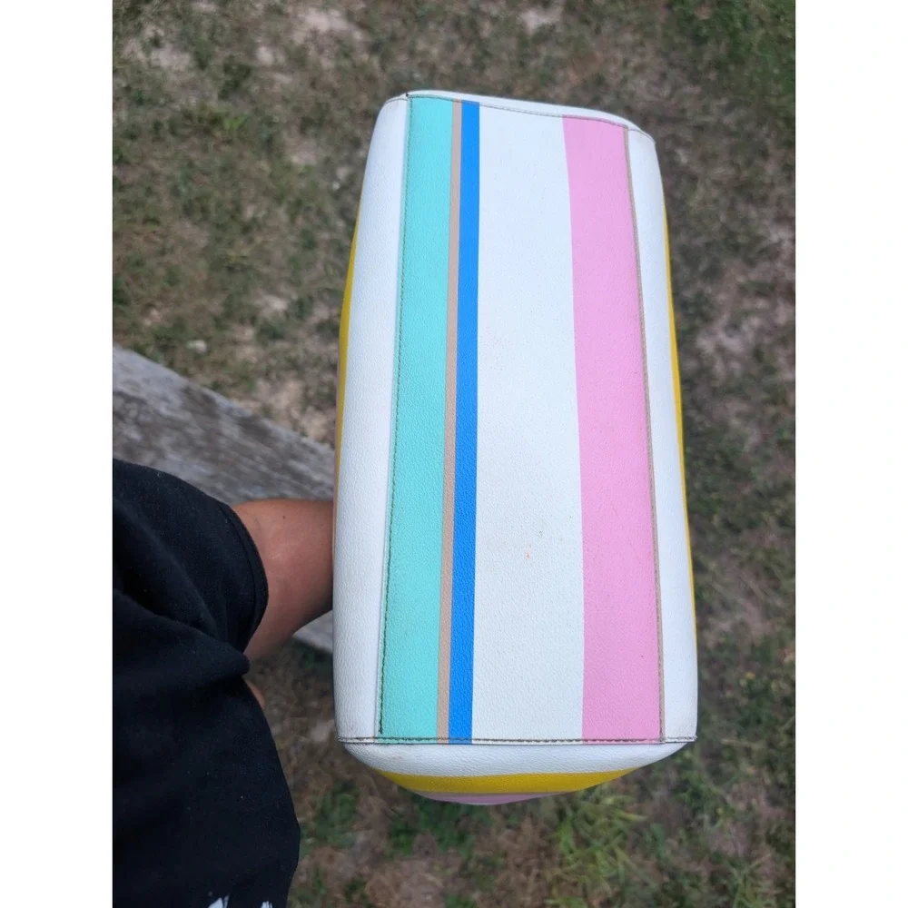 Kate Spade Grove Street Kaylie Diaper Tote Purse Bag Classic Striped Rainbow
